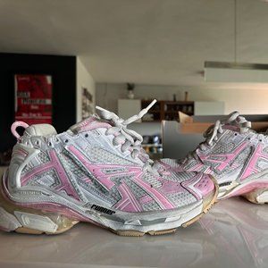 Balenciaga Womens Runner Sneaker "White Pink" Size 7